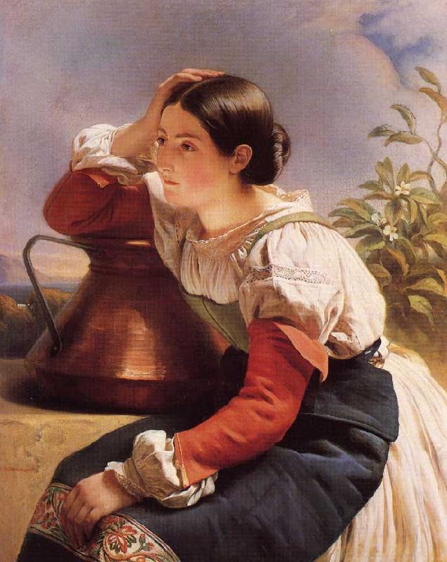 Franz Xaver Winterhalter Young Italian Girl by the Well France oil painting art